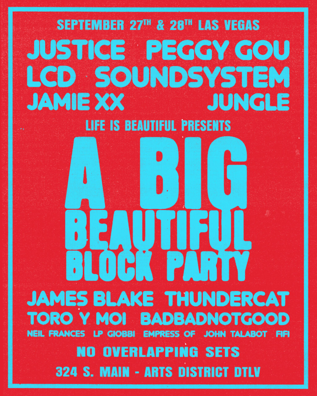 Life is Beautiful Presents: A Big Beautiful Block Party Music Festival 2024 - Las Vegas lineup